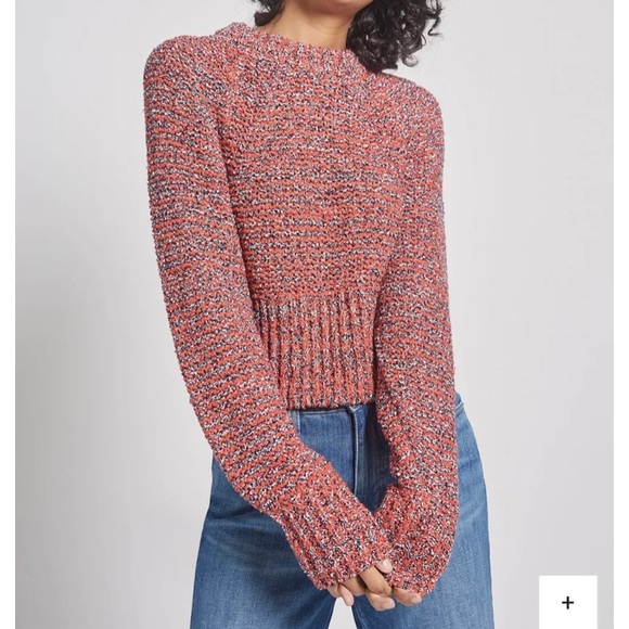 NEW Current/Elliott The Moonshine Mock Neck Chunky Knit Pullover Jumper Sweater - Picture 1 of 12
